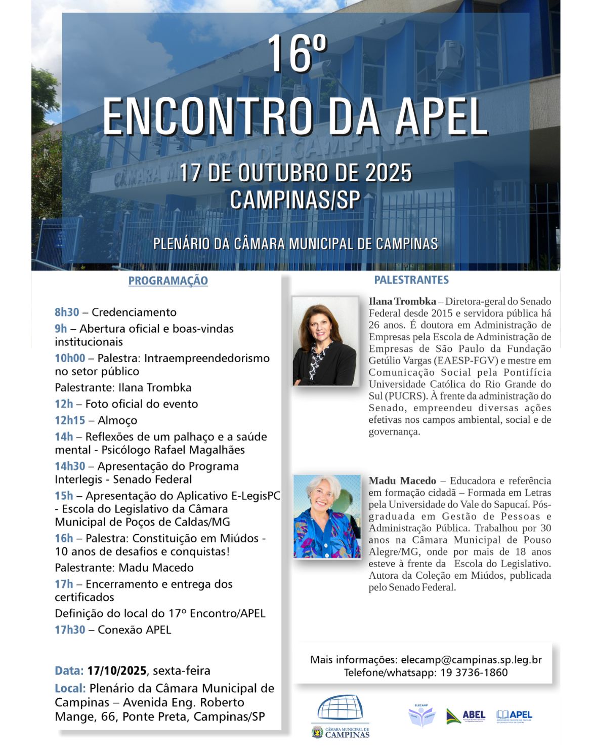 16º Encontro da APEL reúne escolas do Legislativo em Campinas (SP)
