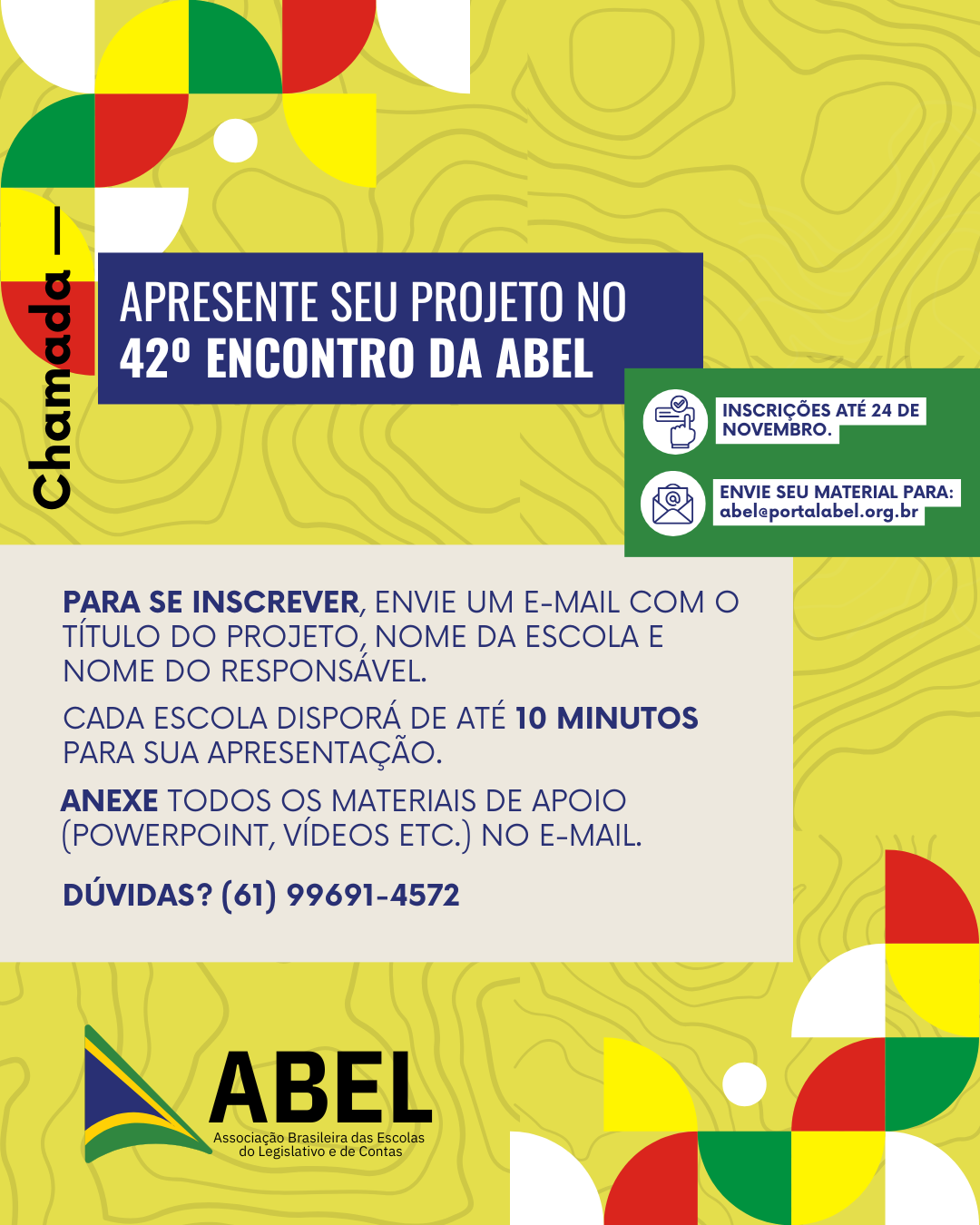 ABEL reforça prazo para inscrição de projetos no 42º Encontro