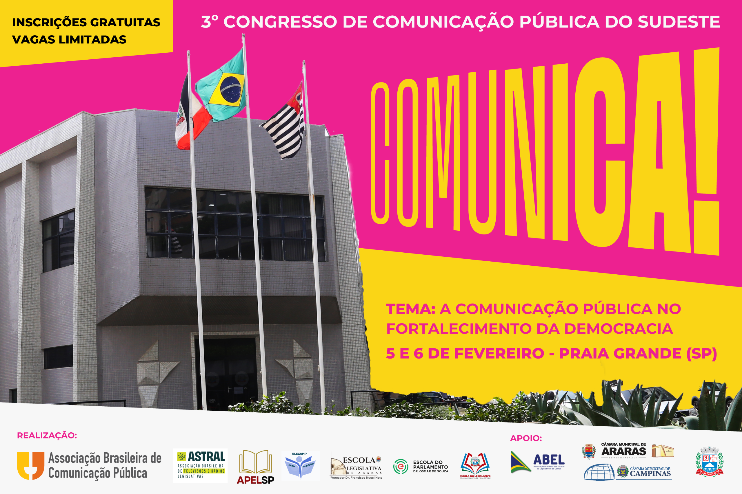 Inscrições abertas: 3º Congresso de Comunicação Pública  nos dias 5 e 6 de fevereiro