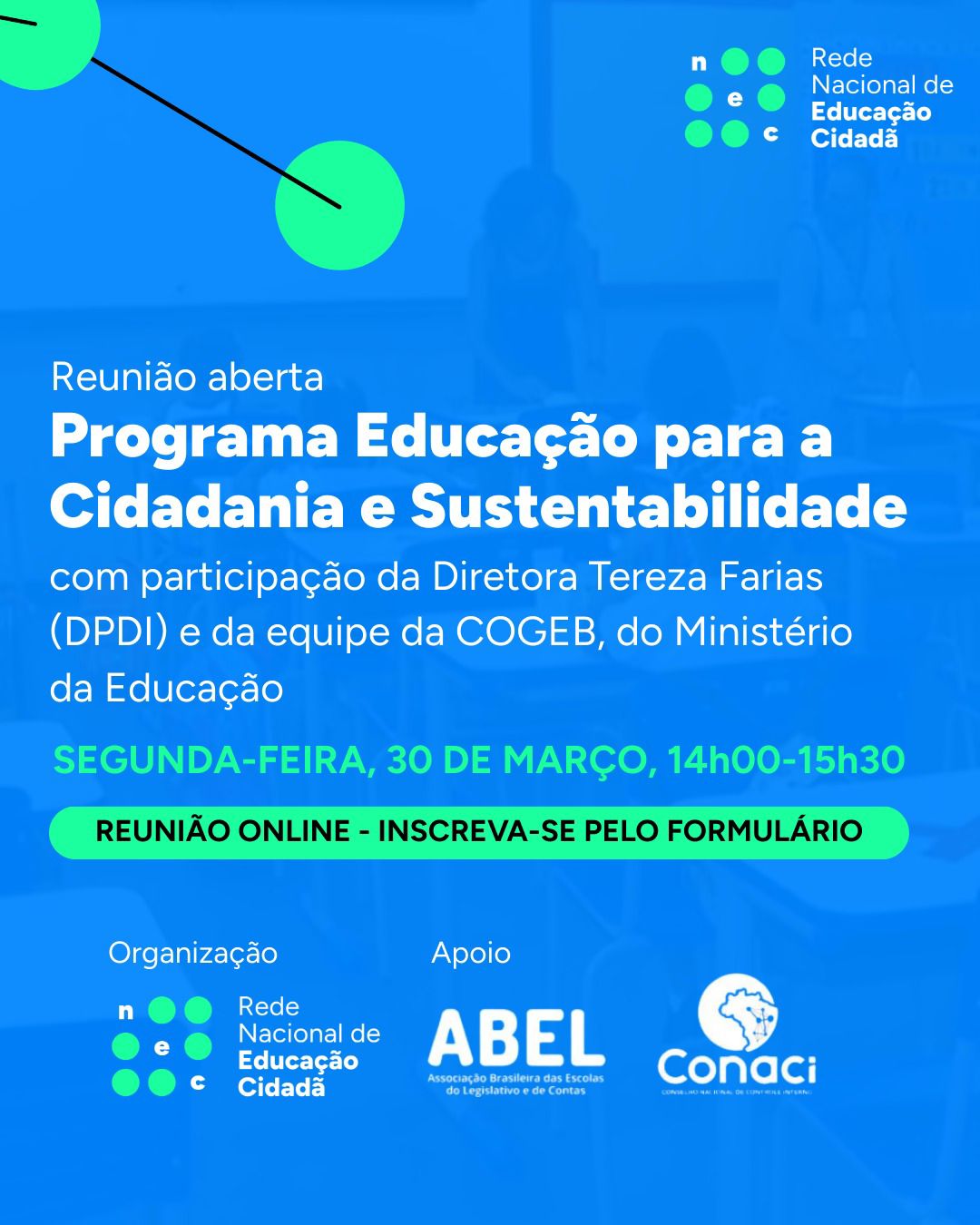 ABEL apoia reunião da Redenec com o MEC sobre o Programa Educação para a Cidadania e Sustentabilidade