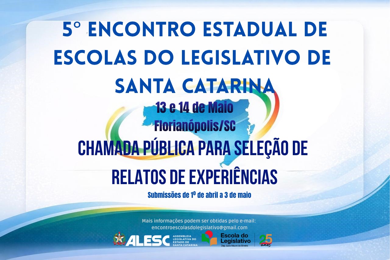 Alesc abre chamada para relatos no 5º Encontro Estadual de Escolas do Legislativo de SC