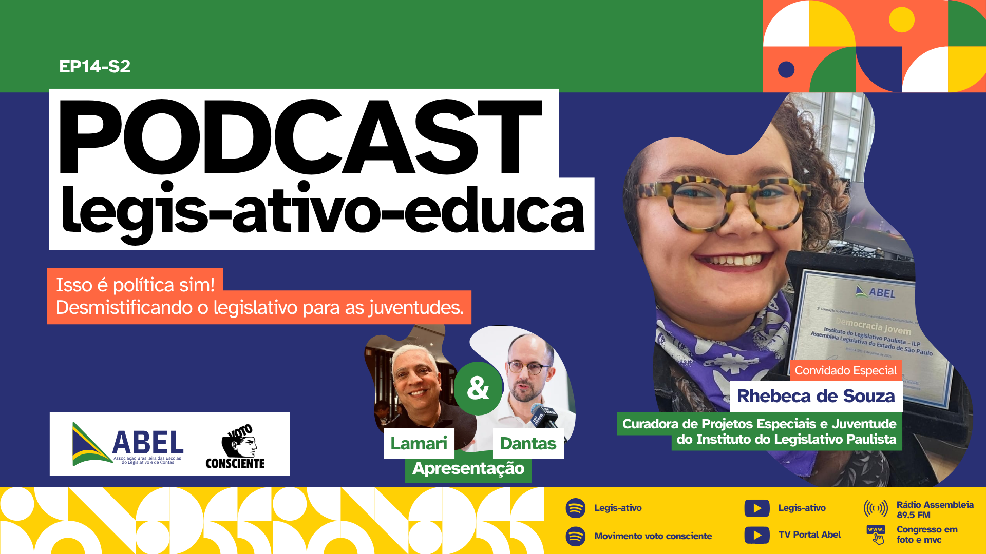Rhebeca Sousa participa do podcast Legis-Ativo-Educa e amplia debate sobre formação cidadã