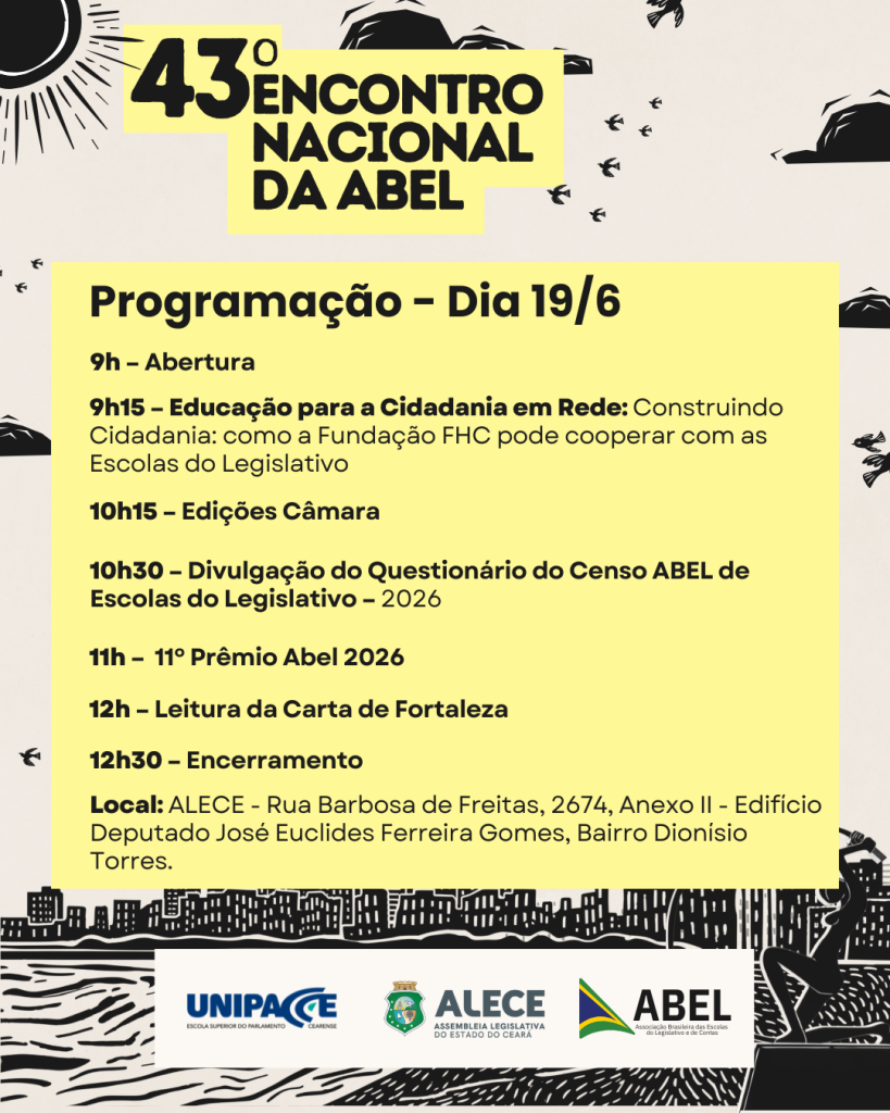 Confira a programação do último dia do 43º Encontro Nacional da ABEL