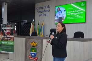 Câmara de Iraí promove palestra sobre doação de órgãos durante o Setembro Verde