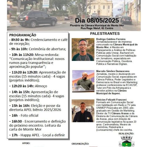 Inscrições abertas para o XV Encontro da APEL em Monte Mor (SP)