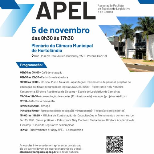 Inscrições abertas para o XIV encontro da APEL