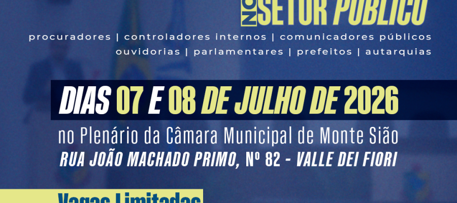 Monte Sião sediará I Fórum Interestadual de Transparência no Setor Público