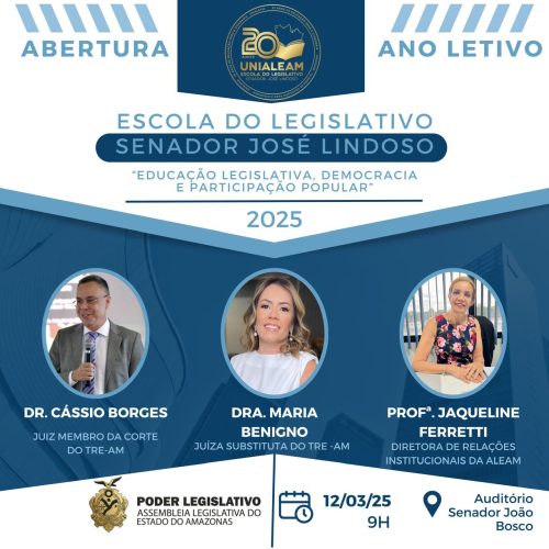 Aleam realiza abertura do ano letivo da Escola do Legislativo com mesa-redonda sobre democracia e participação popular