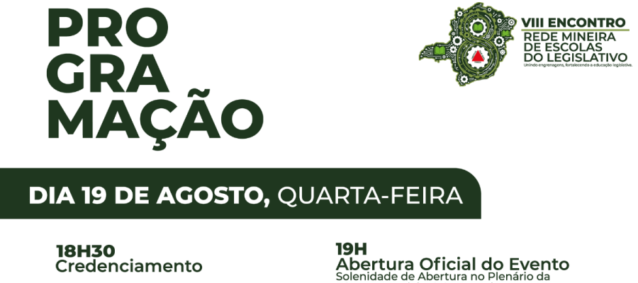 Confira a programação do VIII Encontro da Rede Mineira de Escolas do Legislativo